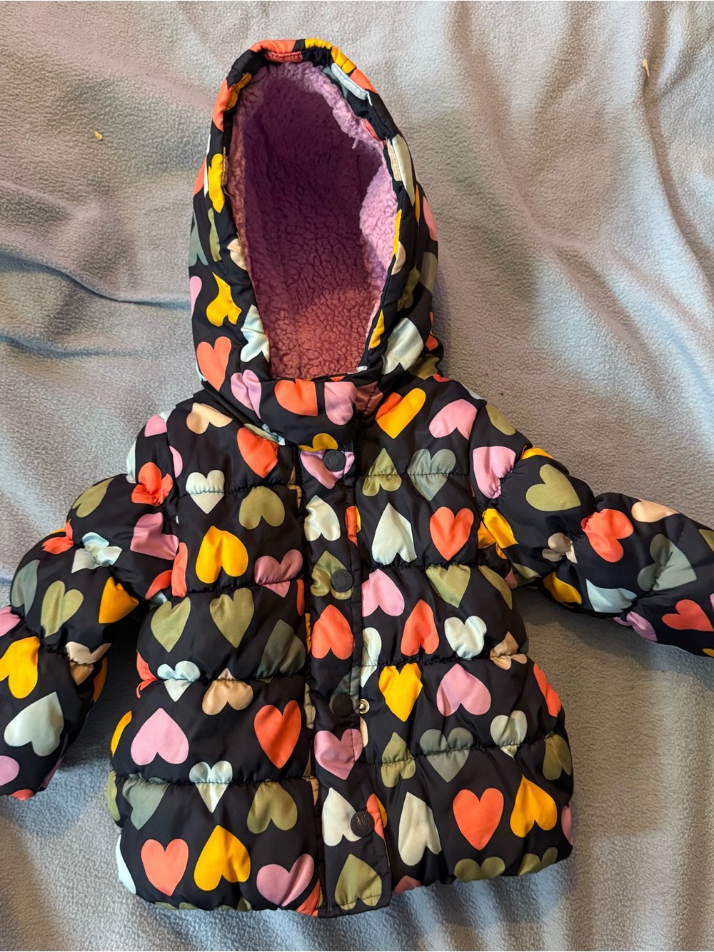 Carter's Pink Fleece Toddler Jacket with Heart Pattern